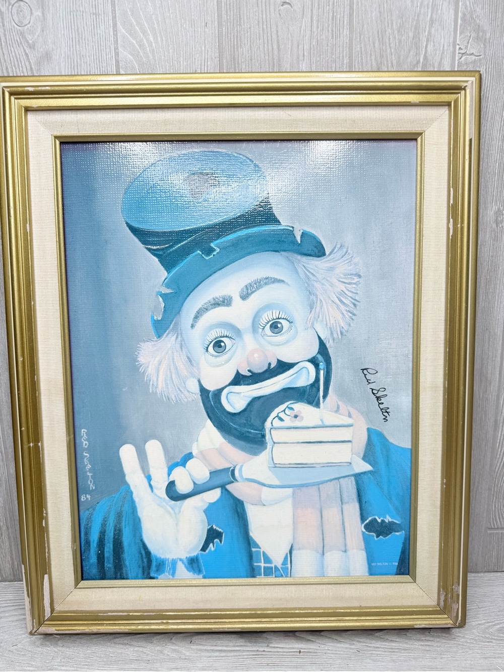 Freddie’s birthday framed Red Skelton canvas print coa wall art faded clown art